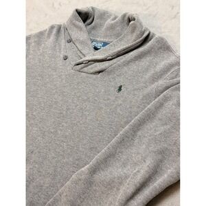 Polo Ralph Lauren Men's‎ Grey Cotton Shawl Collar Sweater Size L